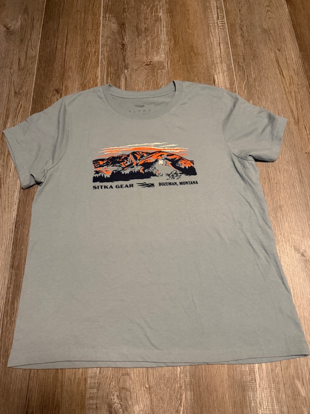 Sitka Light Blue Graphic Crew T-Shirt